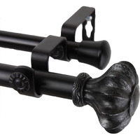 Rod Astamoda Gusto Double Curtain 3/4 inch Dia. 120-170" - Black