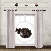 Rod Astamoda Mathilda 1" Dia. Side Curtain 12-20 inch Long (Set of 2) - Bronze