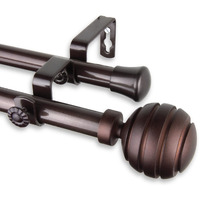 Rod Astamoda Olga Double Curtain 3/4 inch Dia. 28-48" - Cocoa