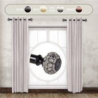 Rod Astamoda Elyse 1" Dia. Side Curtain 12-20 inch Long (Set of 2) - Black