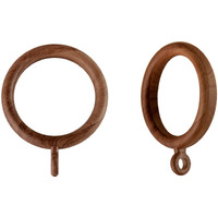 Rod Astamoda Plastic Faux Wood Rings 1-3/8 inch ID (Set of 10) - Chestnut