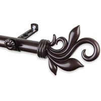 Rod Astamoda Micah Curtain 3/4 inch Dia. 66-120" - Cocoa