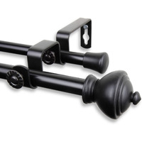 Rod Astamoda Giannie Double Curtain 5/8 inch Dia. 48-84 Inch - Black