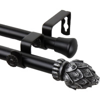 Rod Astamoda Tilia Double Curtain 3/4 inch Dia. 48-84" - Black