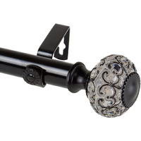 Rod Astamoda Elyse Curtain 1" OD 120-170 inch - Black