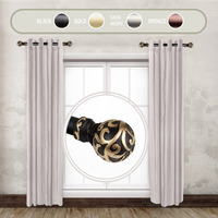 Rod Astamoda Terreca 1" Dia. Side Curtain 12-20 inch Long (Set of 2) - Black
