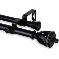 Rod Astamoda Araceli Double Curtain 3/4 inch Dia. 120-170" - Black