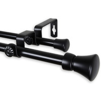 Rod Astamoda Lewis Double Curtain 5/8 inch Dia. 48-84 Inch - Black