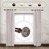 Rod Astamoda Elyse 1" Dia. Side Curtain 12-20 inch Long (Set of 2) - Bronze