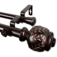 Rod Astamoda Mathilda Double Curtain 1" OD 120-170 inch - Bronze