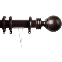 Rod Astamoda Archie Decorative Traverse w/Rings 48"- 84" - Cocoa