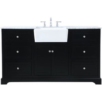 Elegant Decor Franklin 60" Wood Single Bathroom Vanity in Black