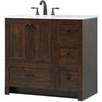 Elegant Decor Soma 36" Aluminum MDF Single Bathroom Vanity in Expresso
