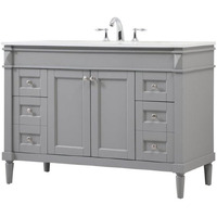 Elegant Decor Indoor Modern Under Sink Bathroom Fixtures Storage Organizer Cabinet 48 inch Single Bathroom Vanity - Grey