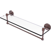 Allied Brass TA-1TB/22-CA Glass Shelf with Towel Bar, 22-Inch x 5-Inch