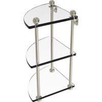 Allied Brass PR-6-PNI Three Tier Corner Glass Shelf, Polished Nickel