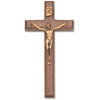 McVan Inc. 8" Beveled Walnut Crucifix - Dcor Gift Religious 80-01-MCVAN