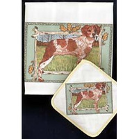 Pipsqueak Productions DP999 Dish Towel and Pot Holder Set - Brittany