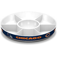 Fremont Die NFL Chicago Bears Party Platter, 14.5" Diameter, 14.5" Diameter, White/Team Colors