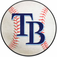 FANMATS 6350 Tampa Bay Rays Baseball Shaped Accent Rug - 27in. Diameter - "Rays" Wordmark