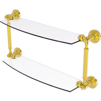Allied Brass WP-34/18-PB Waverly Place Collection 18 Inch Two Tiered Glass Shelf, Polished Brass