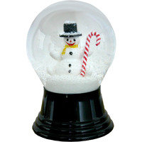 Alexander Taron Importer PR1476 Perzy Snowglobe, Medium Snowman with Canycane-5" H W x 3" D, 5" x 3" x 3", White