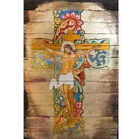 G. Debrekht Wooden Board Art, 12 x 16, Saint Peter