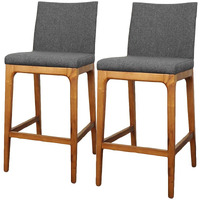 New Pacific Direct Devon Fabric Counter, Set of 2 Bar & Counter Stools, Night Shade