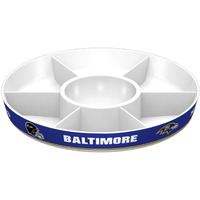 Fremont Die NFL Baltimore Ravens Party Platter, 14.5" Diameter, 14.5" Diameter, White/Team Colors