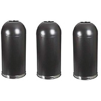 Witt Industries 415DTBK Steel 15-Gallon Standard Open Top Indoor Waste Receptacle with Galvanized Liner, Round, 15" Diameter x 35" Height, Black (Set of 3)