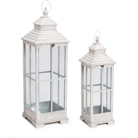 Melrose Lantern (Set of 2) 27.5" H, 38" H Wood