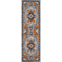 Momeni Ibiza Wool Area Rug, 2'3" X 7'10" Runner, Blue