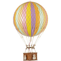 Authentic Models, Royal Aero Air Balloon, Hanging Home Decor - 22 Inch Height, Historic Hot Air Balloon Model for Home Decor, Detailed Vintage Decorations to Hang from Ceiling - Rainbow Pastel