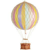 Authentic Models, Travels Light Air Balloon, Hanging Home Decor - 11.80 Inch Height, Historic Hot Air Balloon Model for Home Decor, Detailed Vintage Decorations to Hang from Ceiling-Rainbow Pastel