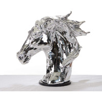 HomeRoots Modern Silver Horse Head Sculpture