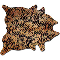 HomeRoots Cowhide, Microsuede 6' X 7' Cowhide Rug - Leopard