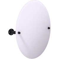 Allied Brass Pipeline Collection Frameless Oval Mounted Tilt Wall Mirror, Matte Black