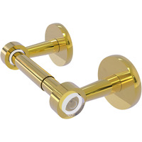 Allied Brass CV-24-PB Clearview Collection Two Post Tissue Toilet Paper Holder, Polished Brass