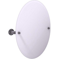 Allied Brass Pipeline Collection Frameless Oval Mounted Tilt Wall Mirror, Matte Gray