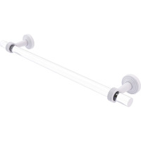 Allied Brass PB-41G-18 Pacific Beach Collection 18 Inch Groovy Accents Towel Bar, Matte White