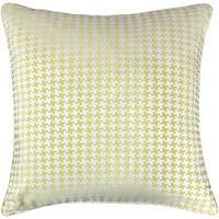 Diamond Patterned Jacquard Decorative Green Pillow - Down alternative Filled