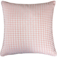 Diamond Patterned Jacquard Decorative Rose Pink Pillow - Down alternative Filled