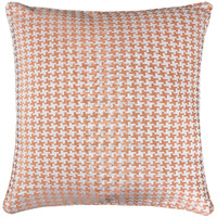 Diamond Patterned Jacquard Decorative Orange Pillow - Down alternative Filled