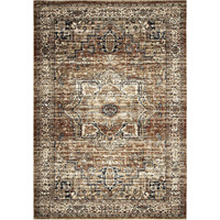 Aria Heriz Medallion Indoor Area Rug - 7'8" x 10'10" Rust, Traditional Vintage-Inspired Design, Stain-Resistant, Easy to Clean, Durable Rug for Living Room, or Bedroom Home Decor