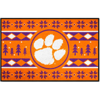 FANMATS 25805 NCAA - Clemson Tigers Holiday Sweater Starter Mat Accent Rug - 19in. x 30in. | Sports Fan Home Decor Rug and Tailgating Mat