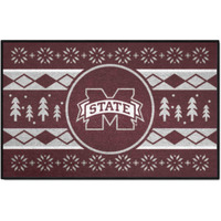 FANMATS 25813 NCAA - Mississippi State Bulldogs Holiday Sweater Starter Mat Accent Rug - 19in. x 30in. | Sports Fan Home Decor Rug and Tailgating Mat