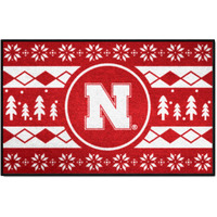 FANMATS 25845 Nebraska Cornhuskers Holiday Sweater Starter Mat Accent Rug - 19in. x 30in. | Sports Fan Home Decor Rug and Tailgating Mat