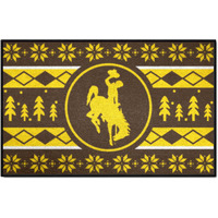 FANMATS 25857 NCAA - Wyoming Cowboys Holiday Sweater Starter Mat Accent Rug - 19in. x 30in. | Sports Fan Home Decor Rug and Tailgating Mat