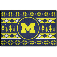 FANMATS 25841 NCAA - Michigan Wolverines Holiday Sweater Starter Mat Accent Rug - 19in. x 30in. | Sports Fan Home Decor Rug and Tailgating Mat