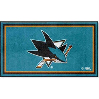 FANMATS 19916 NHL San Jose Sharks 3ft. x 5ft. Plush Area Rug | Sports Fan Area Rug, Home Decor Rug and Tailgating Mat